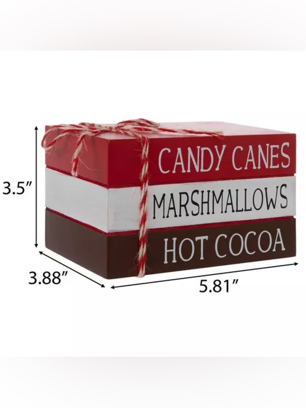(2) Holiday Sweets Stacked Book Wood Decor - Picture 2 of 4